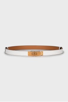 Kelly 18 White Leather Belt