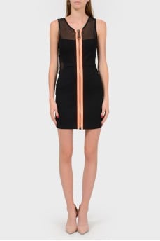 Fitted dress with oversized zip
