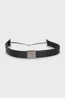 Leather belt with metal detail