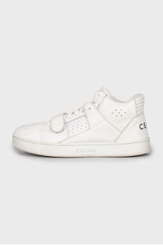 High-top leather sneakers
