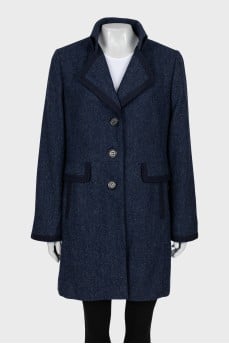 Blue wool coat