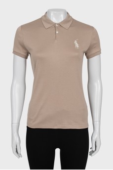 Brown Polo Shirt with Embroidery