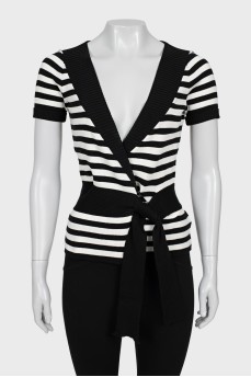 Striped T-shirt with ties
