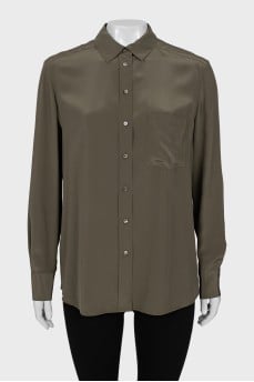 Green silk shirt