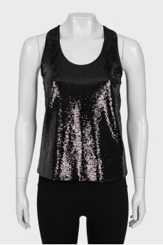 Black sequin top