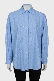 Striped shirt with rhinestones