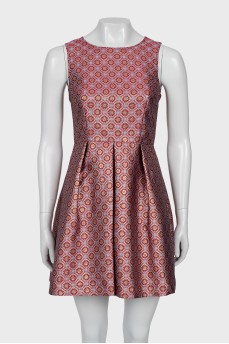 Sleeveless dress in a combination print