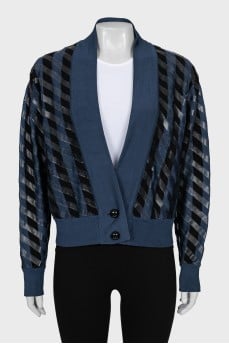 Tapered striped cardigan
