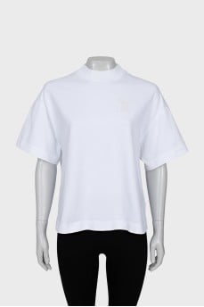 White T-shirt with embroidered logo