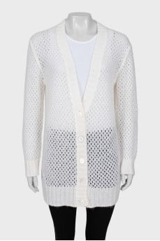 White knitted cardigan
