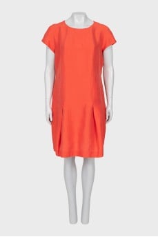 Orange linen and silk dress