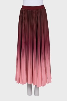 Pleated Gradient Skirt