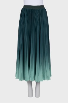 Pleated Gradient Skirt With Tag