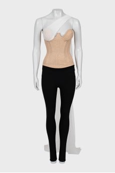 Corset with mesh train