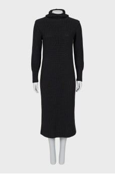 Knitted dress with balaclava