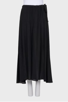 Black Tie-Up Maxi Skirt