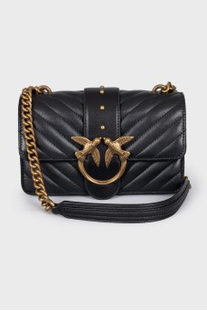 Leather crossbody bag with brand logo