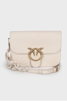 Leather bag with combined strap