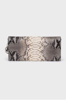 Rectangular snakeskin bag