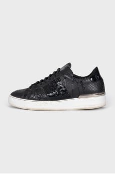 Black Snakeskin Sneakers