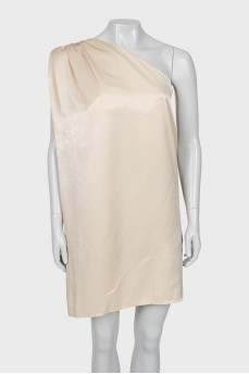 Beige one shoulder dress