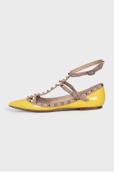 Жовті балетки Rockstud