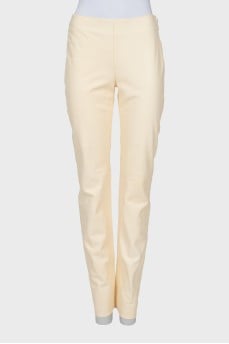 Leather white pants