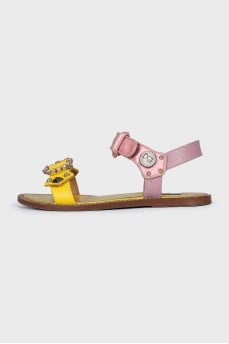 Two-tone crystal sandals