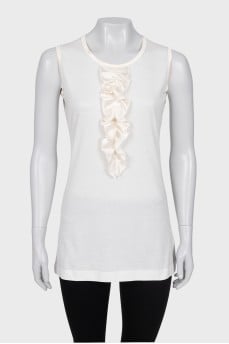 White Tank with Ruffles