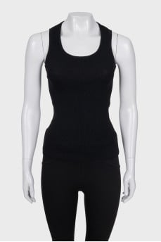 Black ribbed top