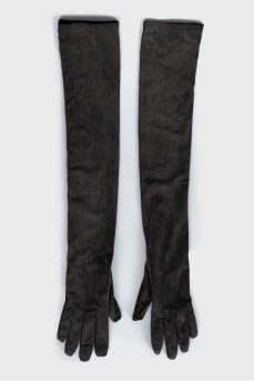 Long leather gloves