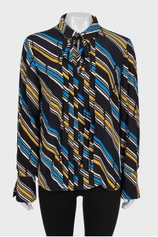 Black shirt with striped print
