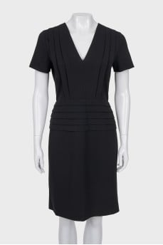 Black V-neck dress