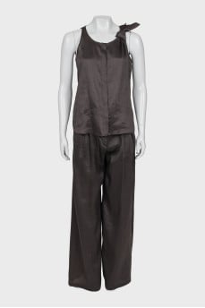 Brown striped suit