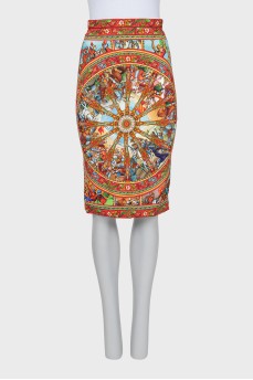 Fitted skirt in signature print