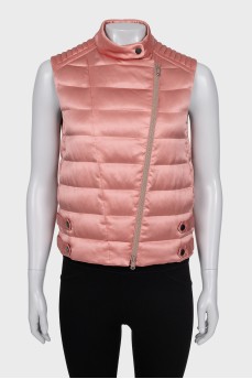Pink silk vest