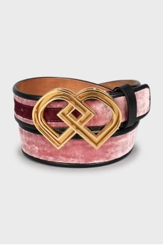 Pink velvet belt