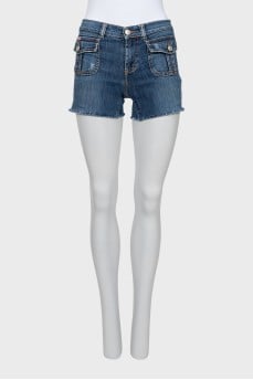 Denim shorts with patch pockets