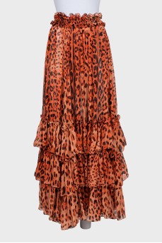 Animal print maxi skirt