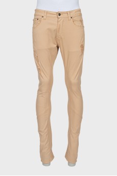 Men's jeans with raised seams