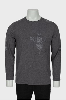 Men's long sleeve shirt with embroidery