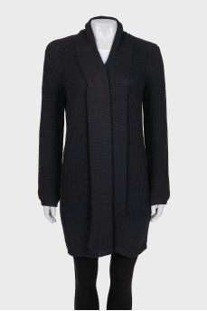 Knitted cardigan, straight cut