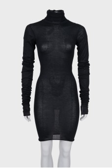 Cashmere dress with long sleeves