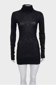 Semi-transparent wool dress