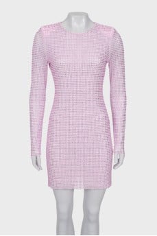 Mini dress decorated with rhinestones