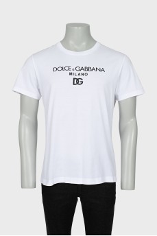 Men's white straight cut t-shirt