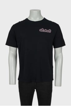 Men's black T-shirt with back print
