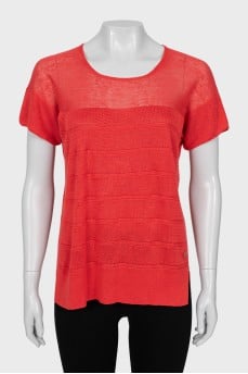 Knitted T-shirt with straight cut