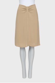 Straight cut skirt with zipper and button