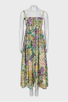 Sundress made of silk with floral print